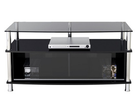 Black coloured MDF Glass TV Stand  for 32"~65" LCD/PLASMA
