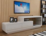 White paint MDF and tempered glass modern tv stand