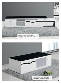 Modern tv stand MDF and Top glass with storage drawers