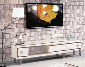 White Contemporary Style MDF ExtensiveTV stand for 32"~70" LCD/LED/PLASMA
