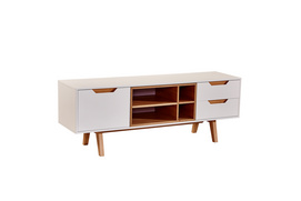 MDF with matt paint and Beech solid wood TV stand for 32