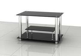 Glass TV Stand with stainless Steel tude BR-TV806