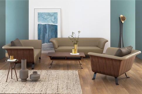 Living room sofa Scandinavian Solid Wood Sofa
