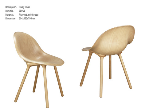 Daisy chair Scandinavian Solid Wood CHAIR 3D-C6