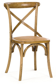 WOODEN CROSS BACK CHAIR