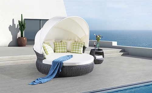 Grey Color PE Rattan Wicker Outdoor Lounge BP-6010