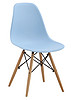 Plastic chair with wood legs