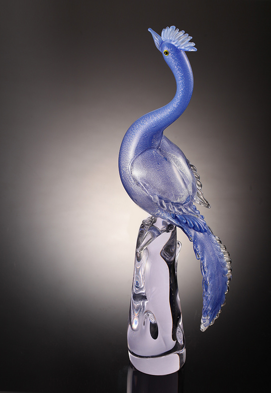 Crystal glass crafts blue bird