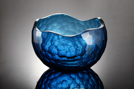Crystal glass blue irregular table lamp