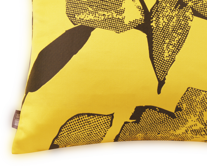 Yellow flowers square pillow