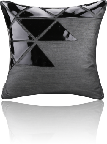 Leather and fabric square pillow