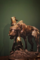 法國(guó)19世紀(jì)狩獵者銅雕藝術(shù)品