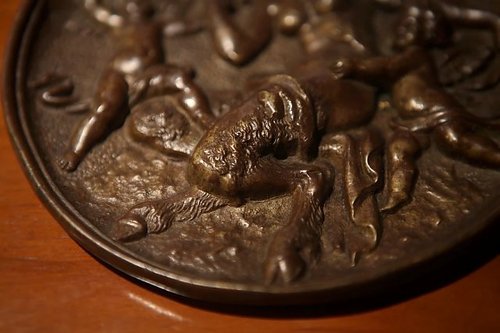 1900年歐洲高浮雕黃銅墻飾