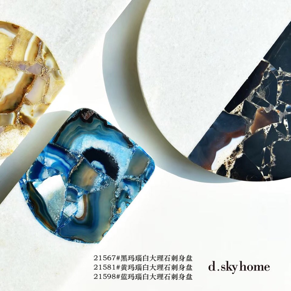 Imported agate stone marble sash plate