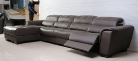 SD-469ML Modern Dark Brown Leather Multi Seater Functional  Sofa