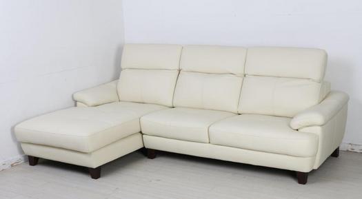 SD-437 White Minimalist L-shaped Three-seater Sofa