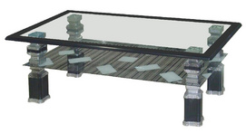 Glass retangular glass coffee table BR-CT185