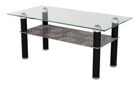 Clear glass and flower patter coffee table BR-CT303