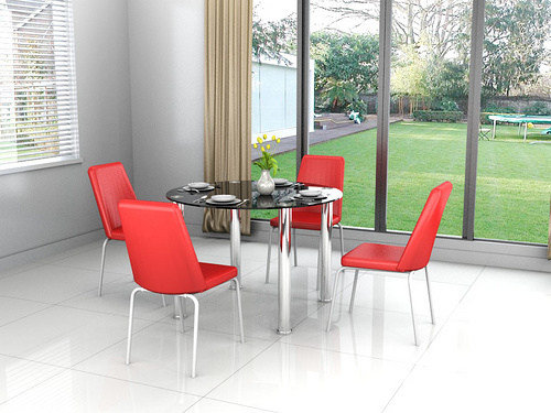 Round shape dining table and chairs BR-DT831(BLK)+BR-DC327