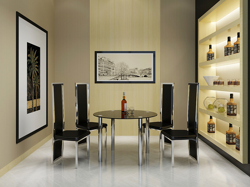 Dining set table and chairs BR-DT831(BLK)+BR-DC46