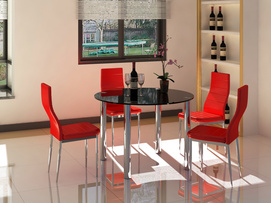 Dining Set table and chair BR-DT831(BLK)+BR-DC325