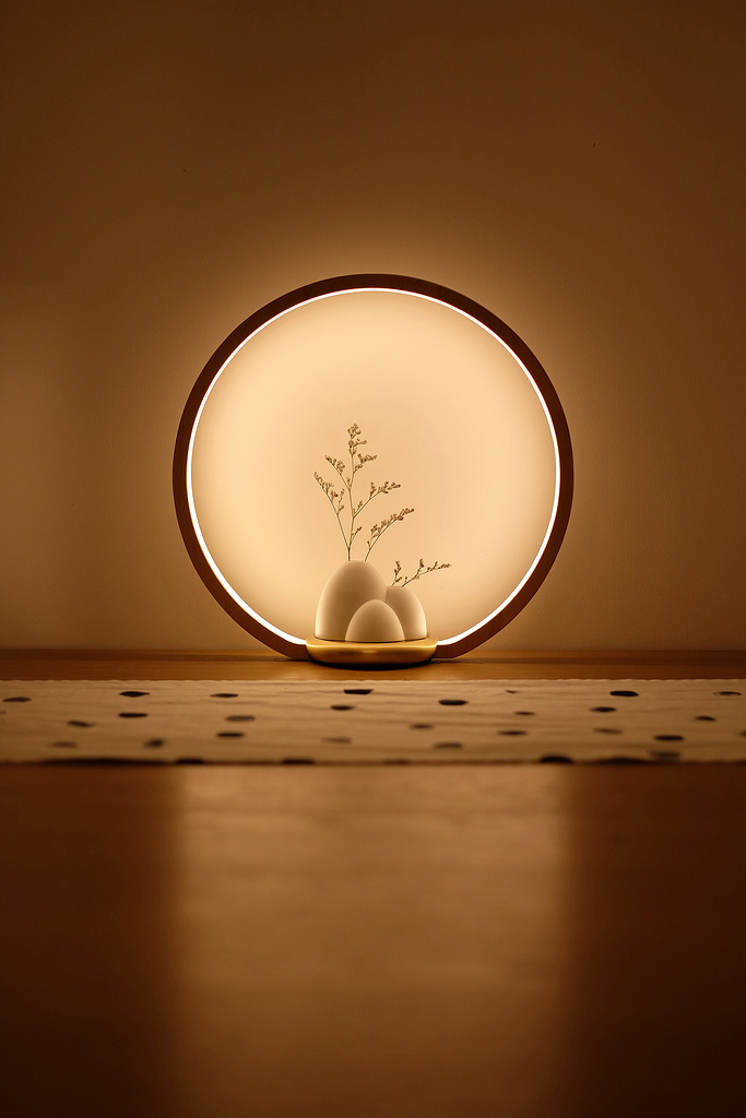 放空生活光景台灯意境圆月