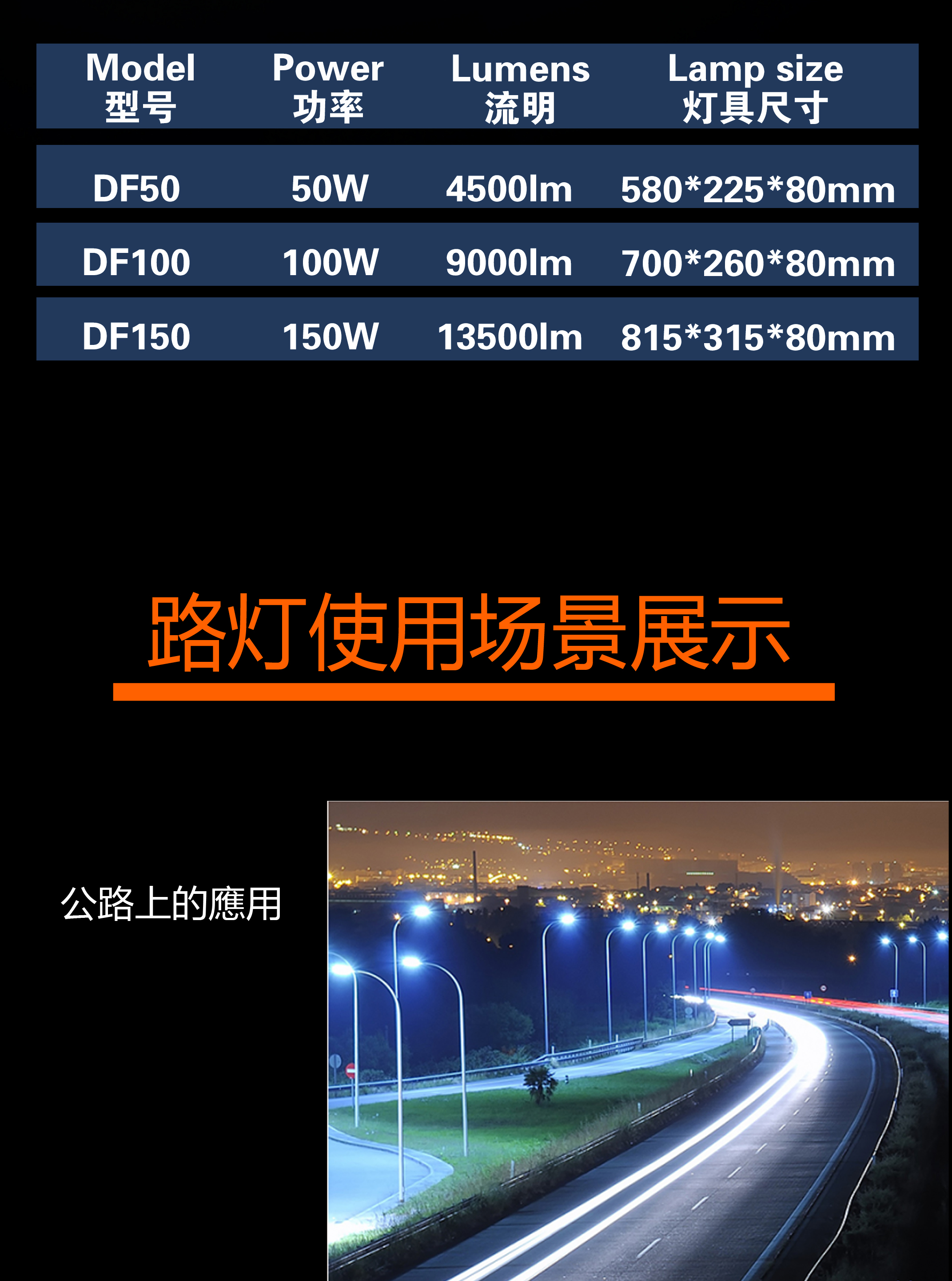 LED50W路灯剑形路灯外壳 户外道路灯100W东方之星压铸路灯头