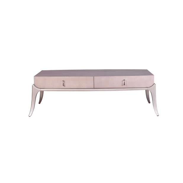 Shanghai Zhiyi Light Luxury American Silver Leaf Silver Lea A Long Coffee Table (Iteration)