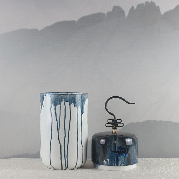 新中式手绘陶瓷装饰罐SJ1708-19A