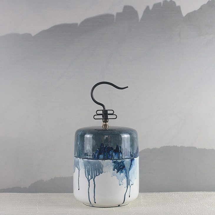 新中式手绘陶瓷装饰罐SJ1708-19A