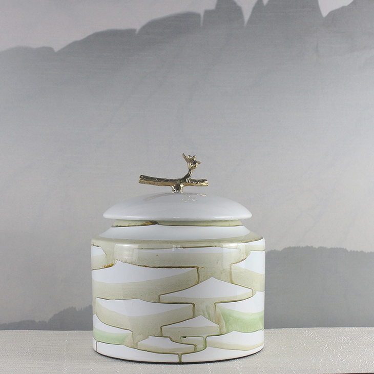 新中式手绘陶瓷装饰罐SJ1603-16A