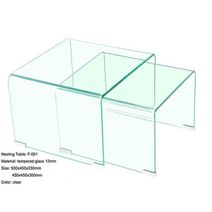 BENT-GALSS-CLEAR-NESTING-TABLE玻璃茶几