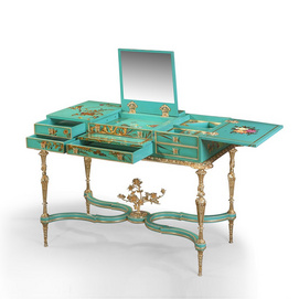 Antique re-engraved lacquered pusec dressing table