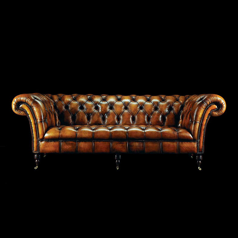 British handmade leather sofa