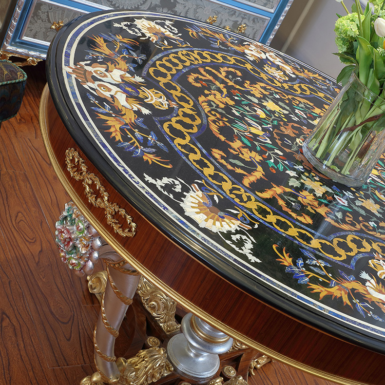 Hard stone inlaid central table