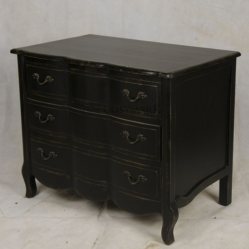 Uropean classical style white oak large drawer cabinet25097