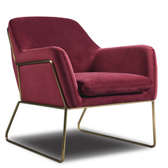 Modern new chair furniture living room couch simple oak wooden hotel project leisure velvet fabric chair