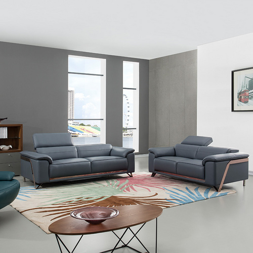 Leather Sofa in stainless steel frame沙发