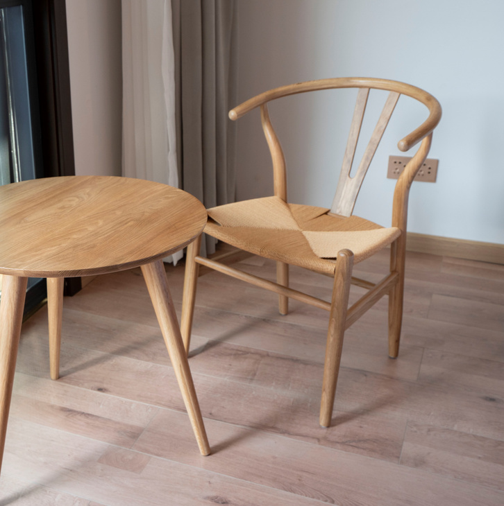 y椅实木日式现代简约北欧餐椅电脑椅橡木家用书房办公靠背扶手椅