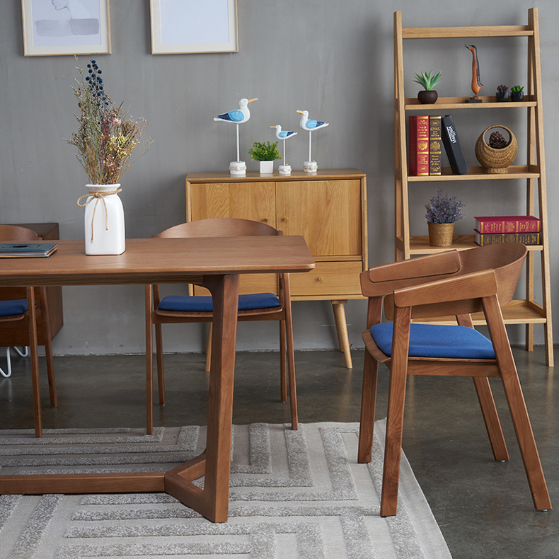 Solid wood chair study computer office chair Nordic modern minimalist home back dining table and chair