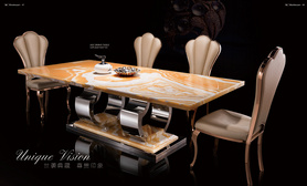A96 Luxury Stone Retangle Dining Table餐桌椅