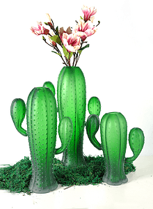 仙人掌-玻璃花瓶