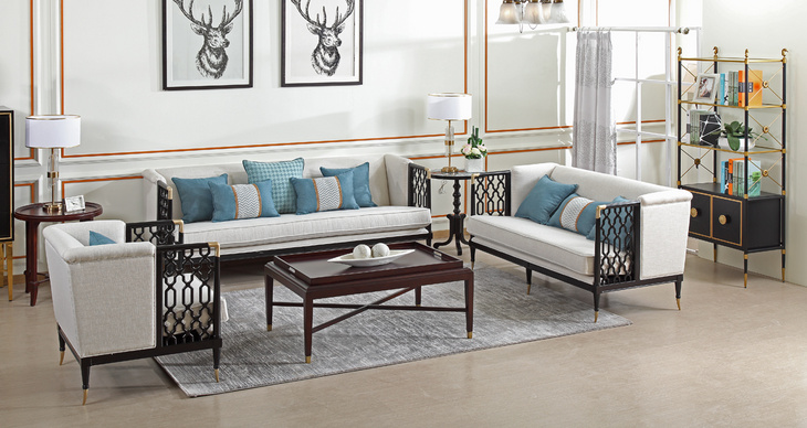 新中式铜套沙发
