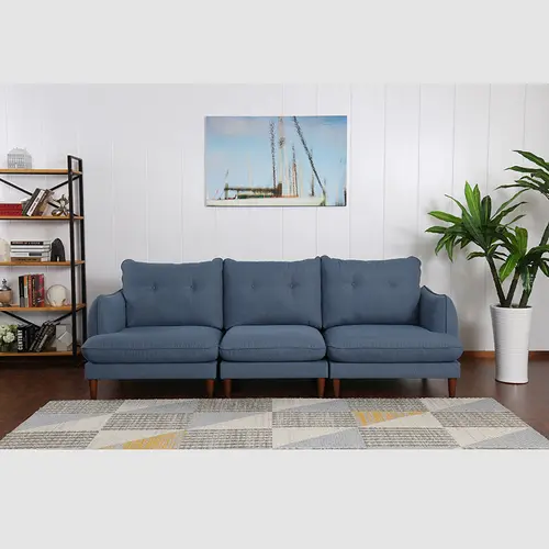 Modern Style Blue Fabric Living Room