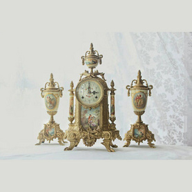 1920-1950德国赫姆勒座钟，严谨德国钟表工艺融合美轮美奂的陶瓷彩绘与雕花艺术，每一处细节都令人惊叹