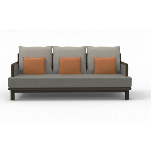 Modern Leather/Fabric Three-seater Sofa