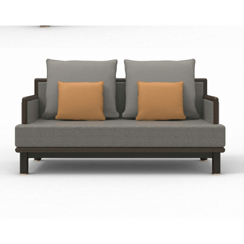 Modern Leather/ Fabric Two-seater Sofa