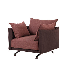 Modern Minimalist Red Fabric Armchair
