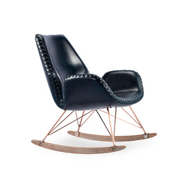 Black Leather Rocking Chair