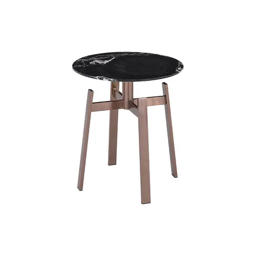 Black Marble Rotating Side Table